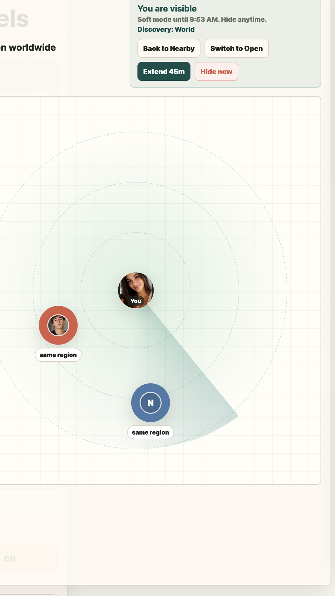 Shy showing people nearby